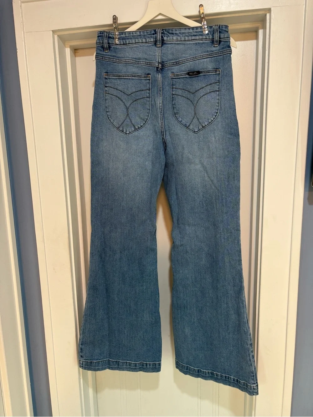 ROLLA’S Eastcoast Wide Leg Flare Jean - Silverlake High Rise Size 31 / US 12 - Picture 5 of 15